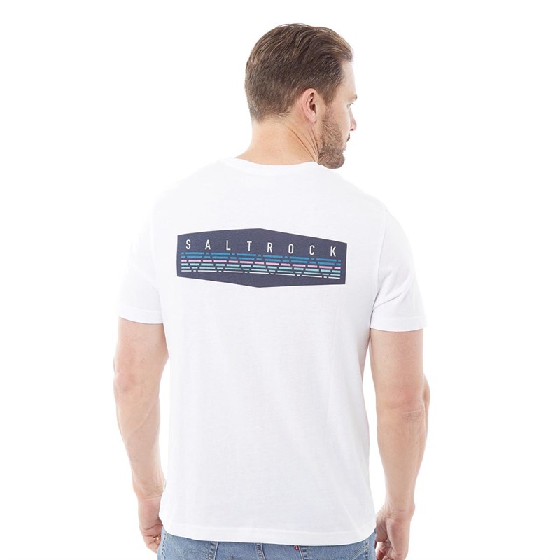 Saltrock Mens Zig Zag Stripe T-Shirt White