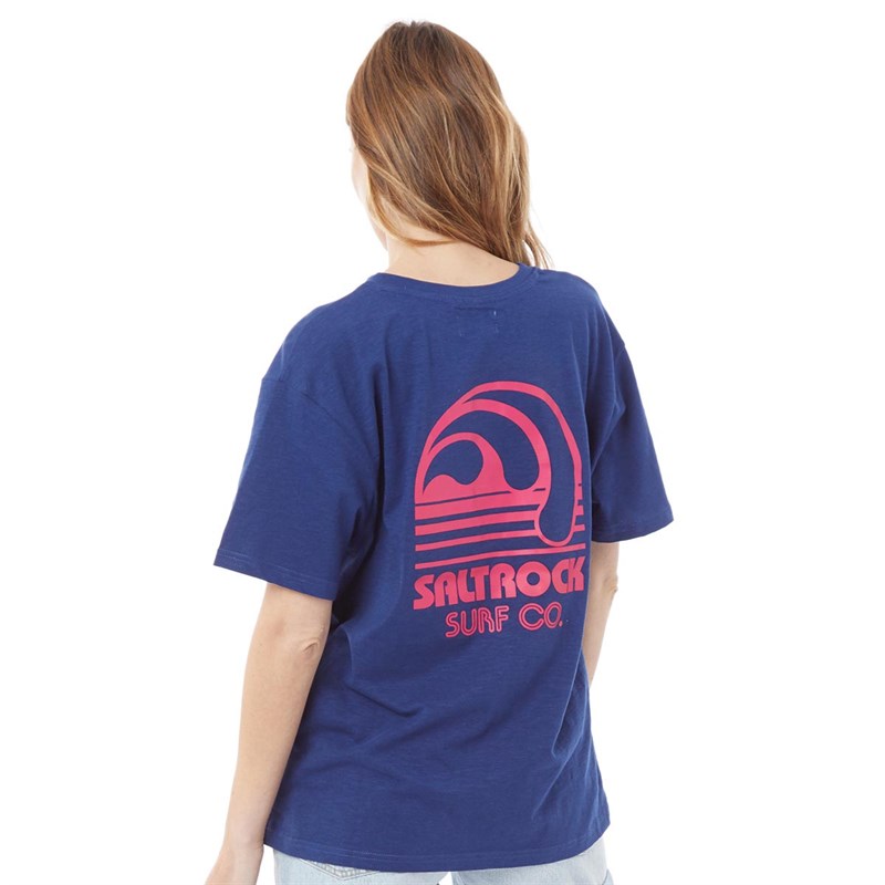 Saltrock Womens Barrel Surfer T-Shirt Navy
