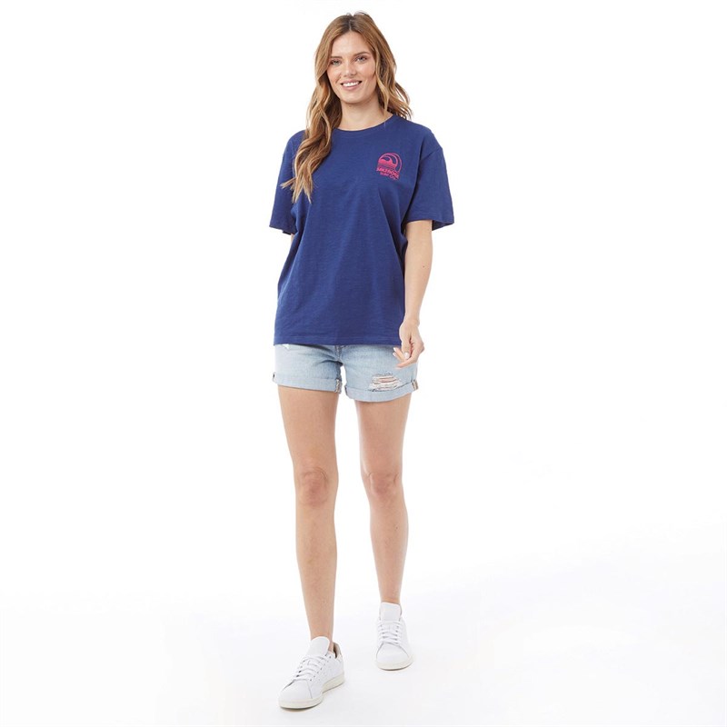 Saltrock Womens Barrel Surfer T-Shirt Navy