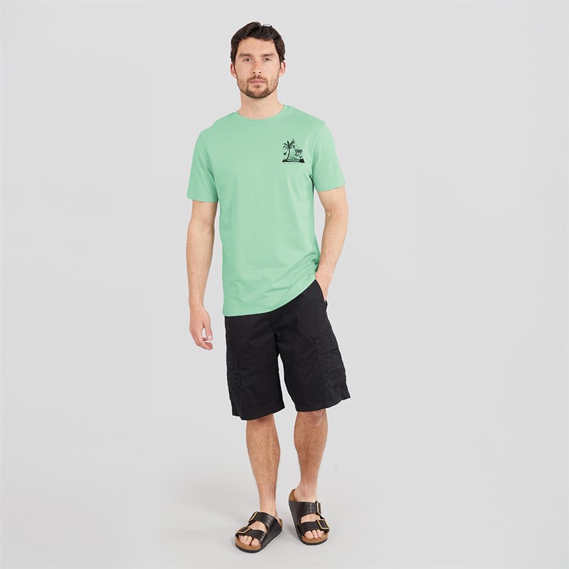 Saltrock Mens Geo Beach T-Shirt Light Green Lt Green