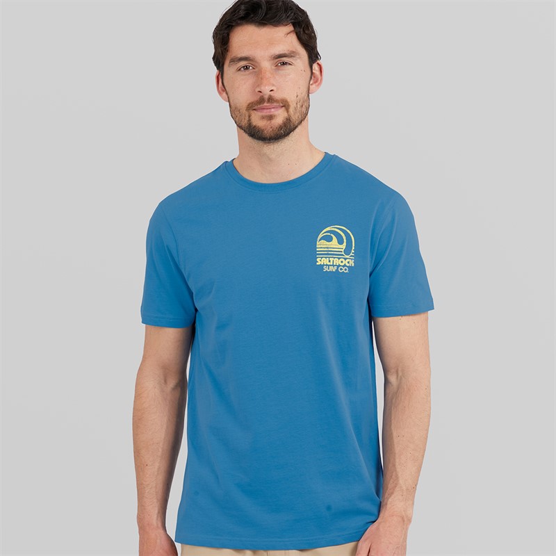 Saltrock Mens Soul Stone Washed T-Shirt Light Blue Lt Blue