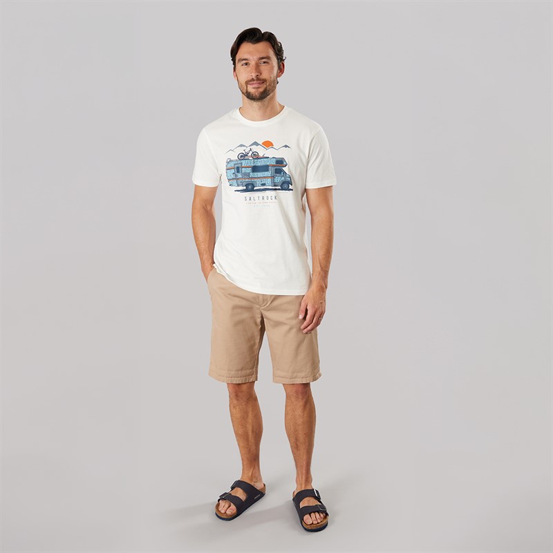 Saltrock Mens Motorhome T-Shirt White