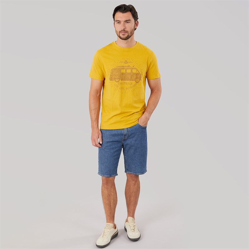 Saltrock Mens Live Life Location T-Shirt Yellow