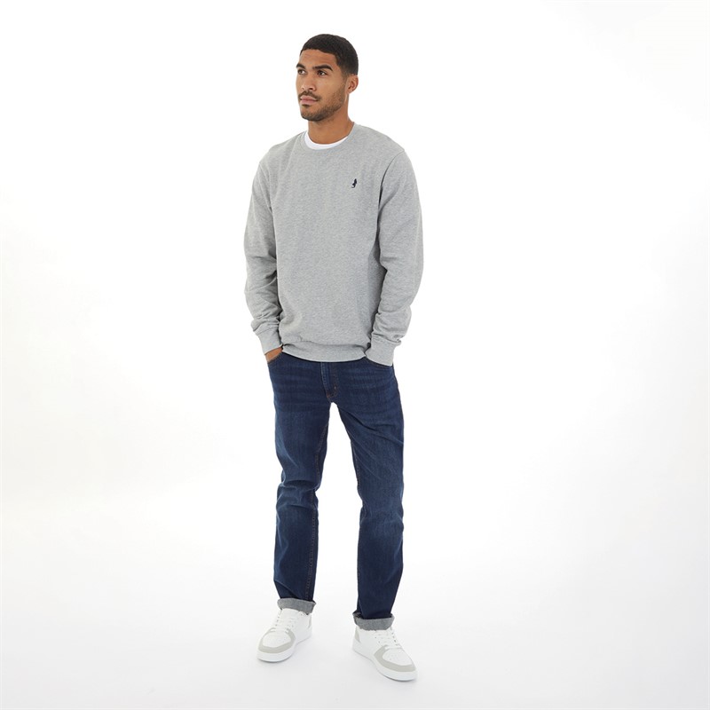 MCS Sweat-Shirt Gris Chiné à col rond homme