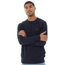 MCS Pull Homme à Col Rond Ellison en Tricot Bleu Saphir Foncé