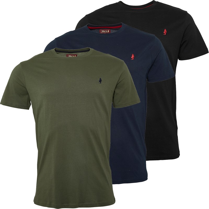 MCS Herren 3er Pack T-Shirts Mix Schwarz/Grün/Marine