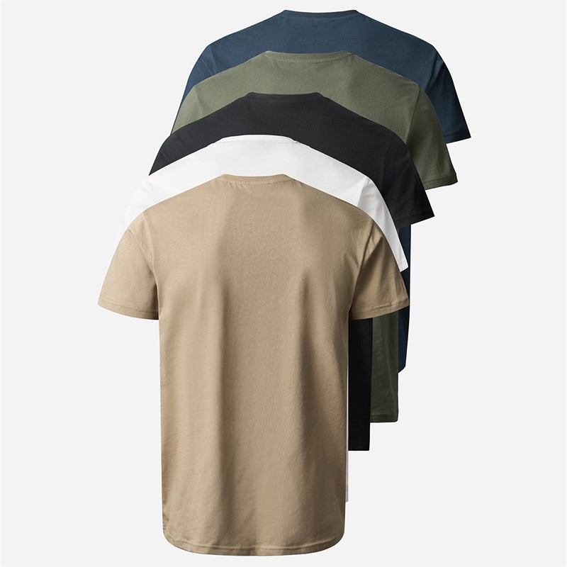 MCS Pięć pak T-shirtów Ohio Granatowy Szafir/Tapeta/Biały/Chrząszcz/Srebrny Mink dla niego kolor Darksap/Taps/Whi/Beetle/Smink