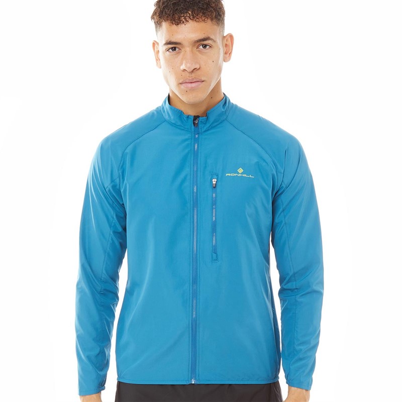 Buy Ronhill Mens Core Running Jacket Prussian Blue Acid Lime