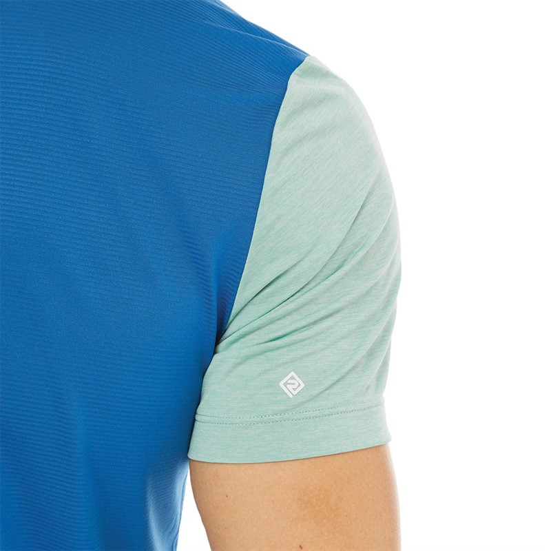 Ronhill Mens Life Running Top Willow Marl/Pruss Blue