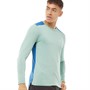 Ronhill Mens Life Long Sleeve Running Top Willow Marl/Pruss Blue