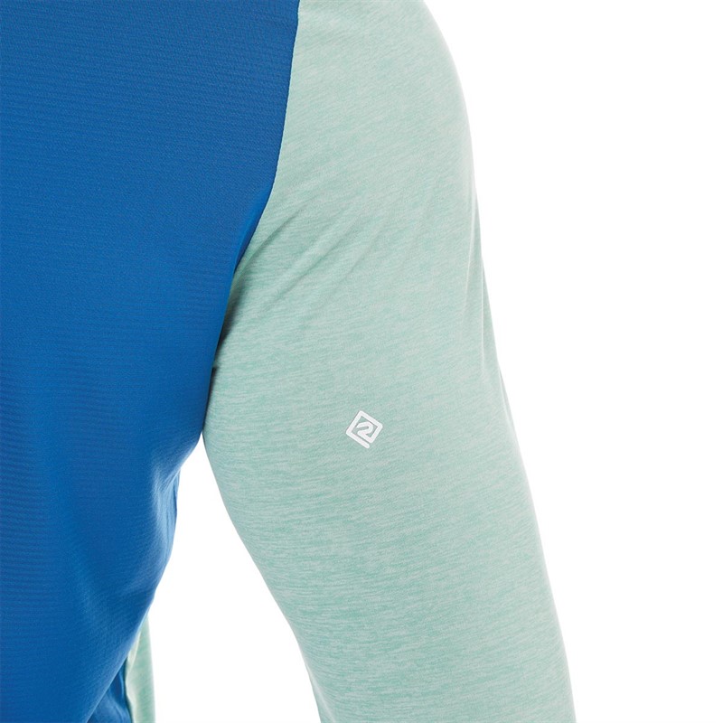 Ronhill Mens Life Long Sleeve Running Top Willow Marl/Pruss Blue