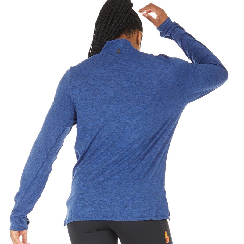 Ronhill Mens Life Practice 1/2 Zip Running Top Dark Cobalt Marl/Sunray