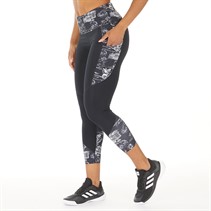 Ronhill Womens Life Satori Capri Running Leggings Black/Monochrome Baroque