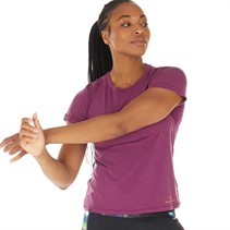 Ronhill Womens Life Tencel Running Top Grape Marl/Mango