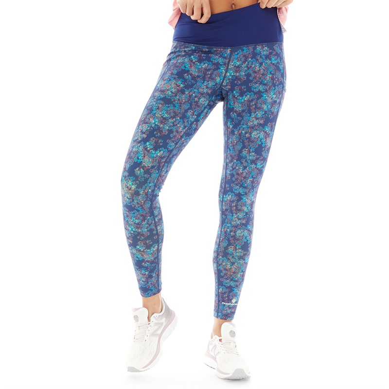 Buy Ron Hill Womens Life Running Tights Deep Blue Micro Floral