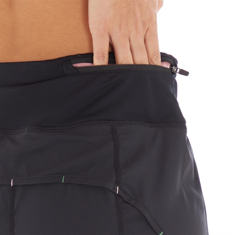 Ron Hill Womens Tech Revive Running Shorts Black/Bubblegum