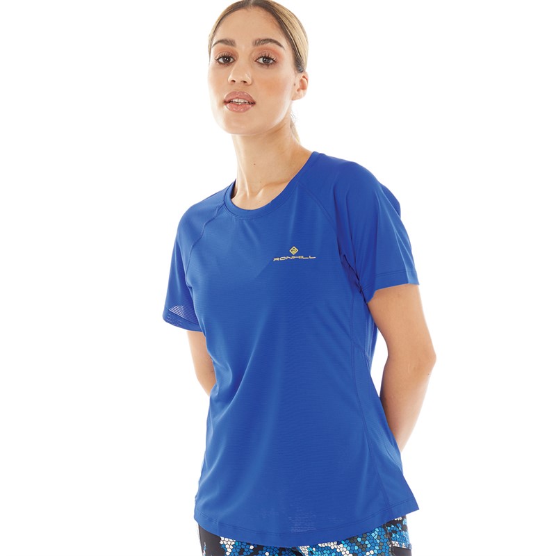 Ron Hill Womens Tech Running Top Azurite/Sun