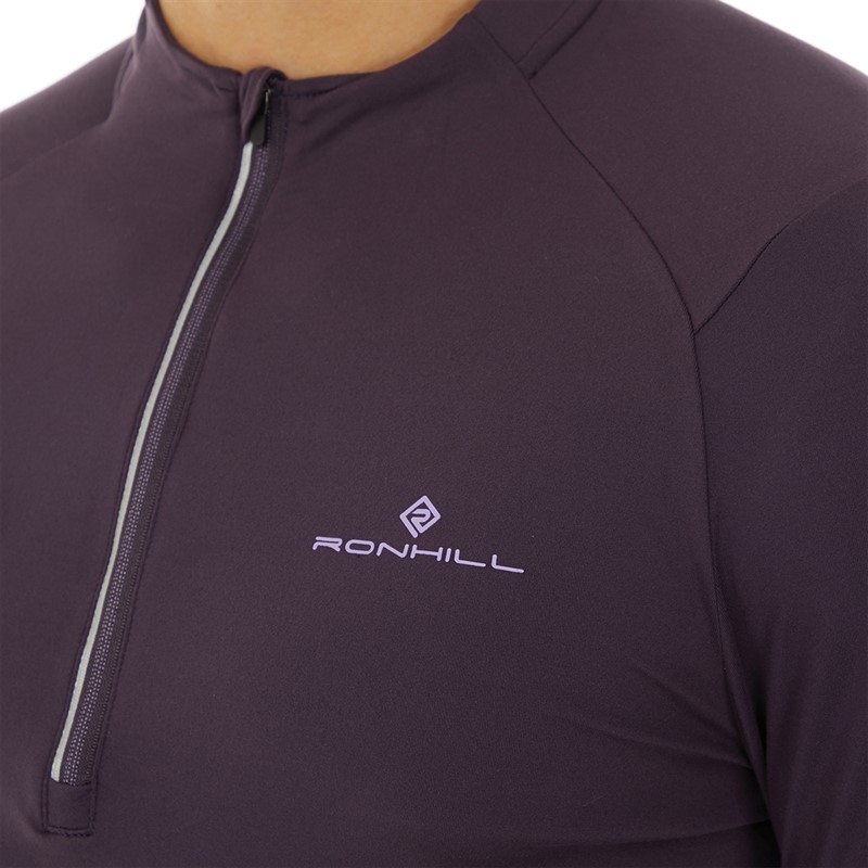 Ron Hill Mens Life Practice 1/2 Zip Running Top Nightshade/Ultraviolet