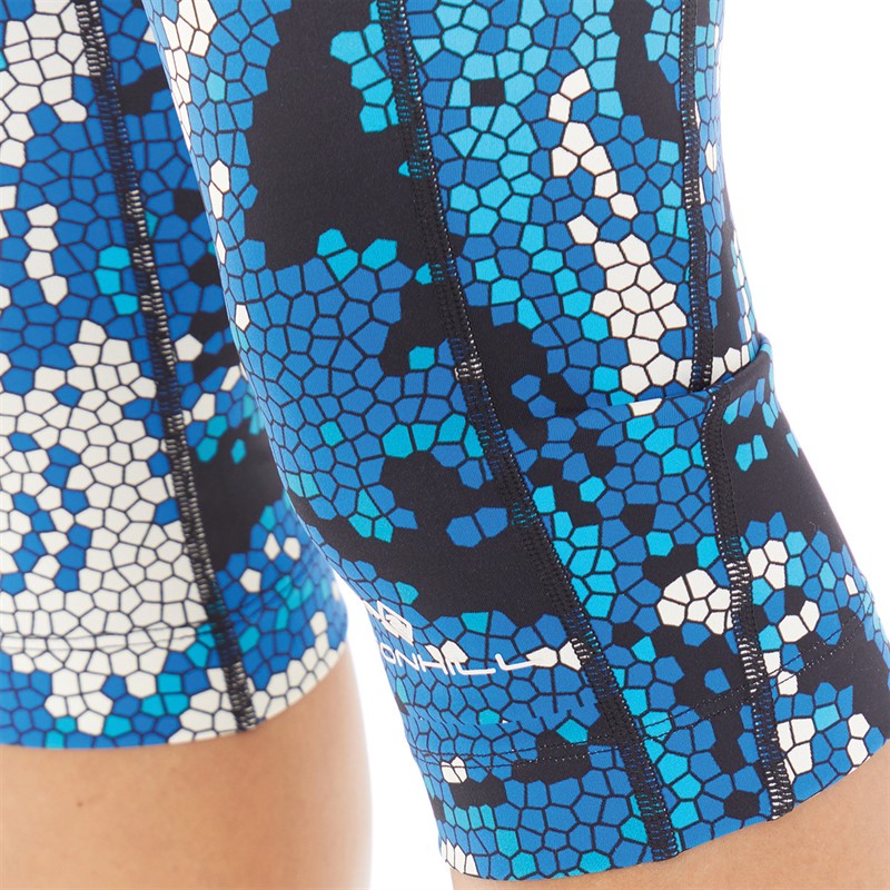 Ron Hill Womens Life Running Capri Tights Lapis Mosaic