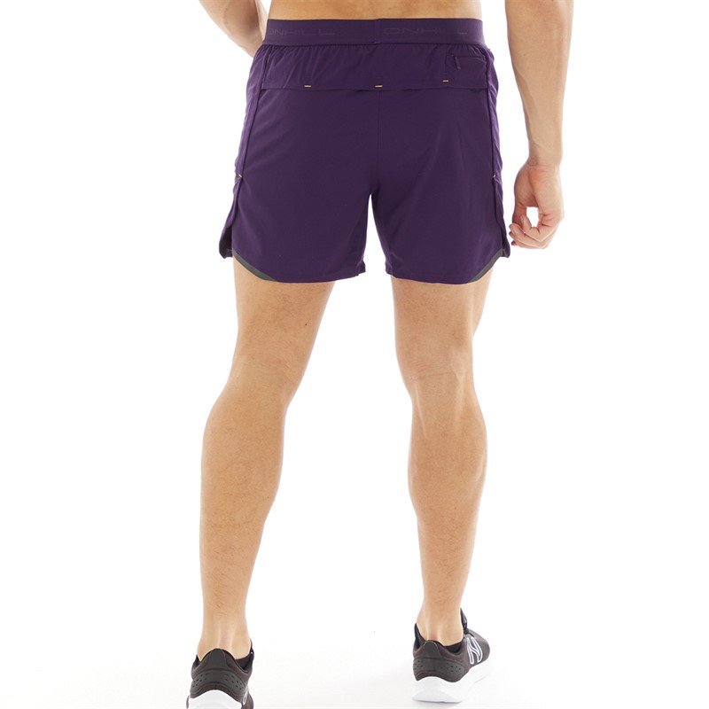 Ron Hill Mens Life 7 Twin 2-In-1 Running Shorts Nightshade/Charcoal Marl