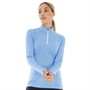Ron Hill Womens Life Practice 1/2 Zip Running Top Lake Blue/Vanilla