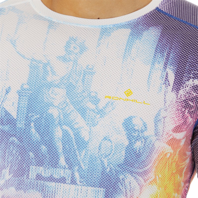 Ron Hill Mens Tech Golden Hour Running Top Imperial/Solar Olympus