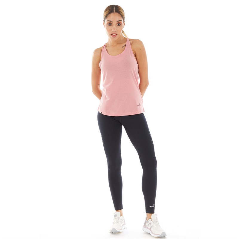 Ron Hill Womens Life Tencel Running Vest Blush Marl/Cabernet