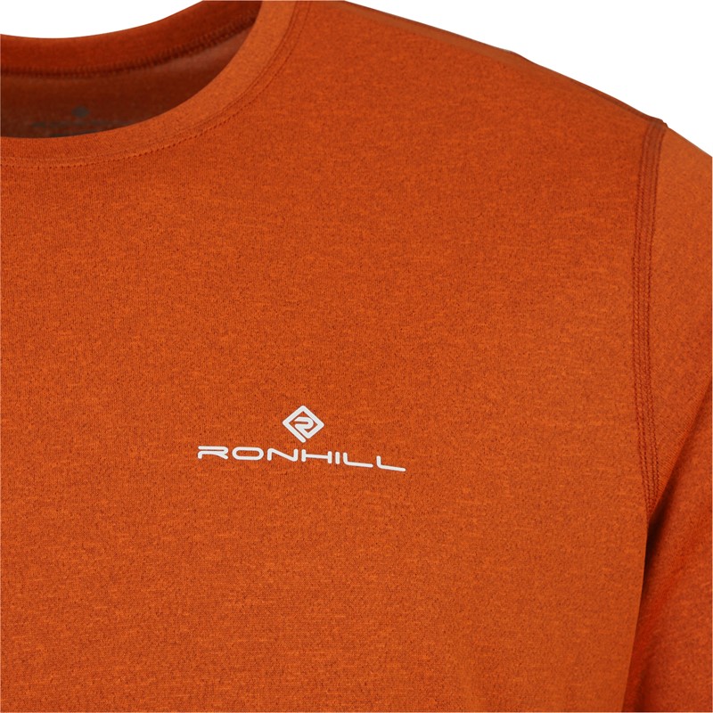 Ron Hill Mens Core Running Top Orange Marl