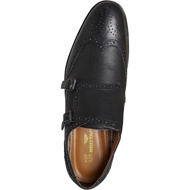 REDTAPE Mens Danson Brogue Monk Shoes Black