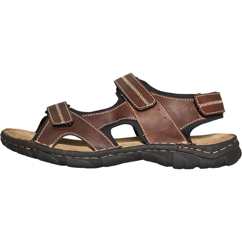 REDTAPE Mens Chandler Leather Sandals Timber Brown