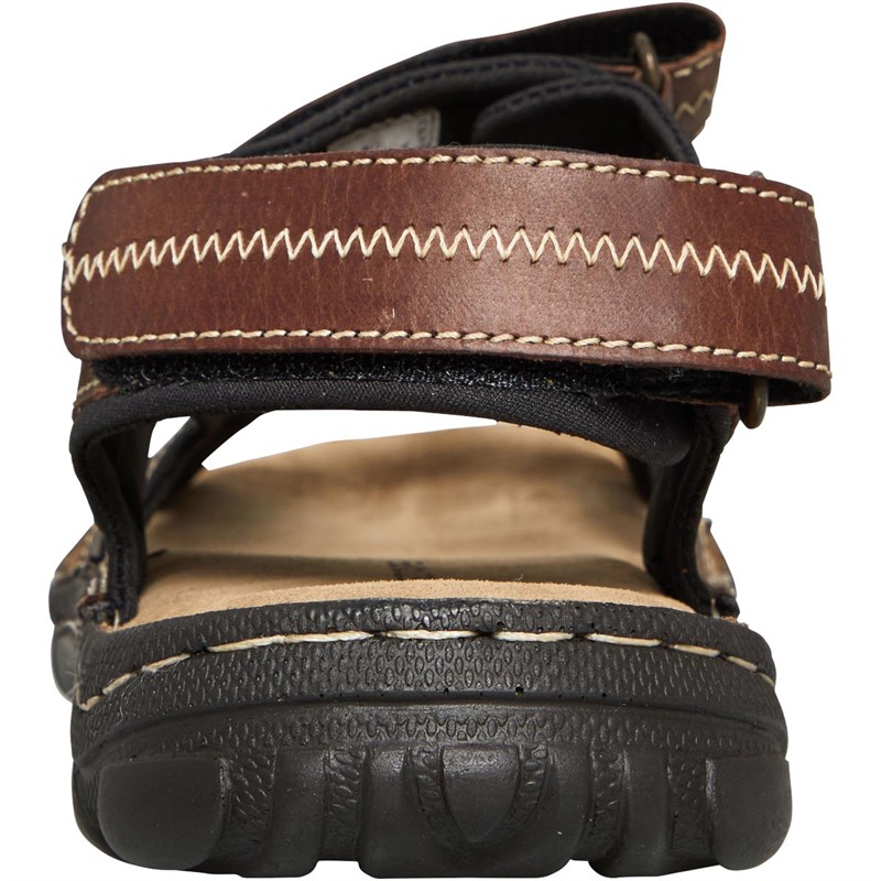 REDTAPE Mens Chandler Leather Sandals Timber Brown