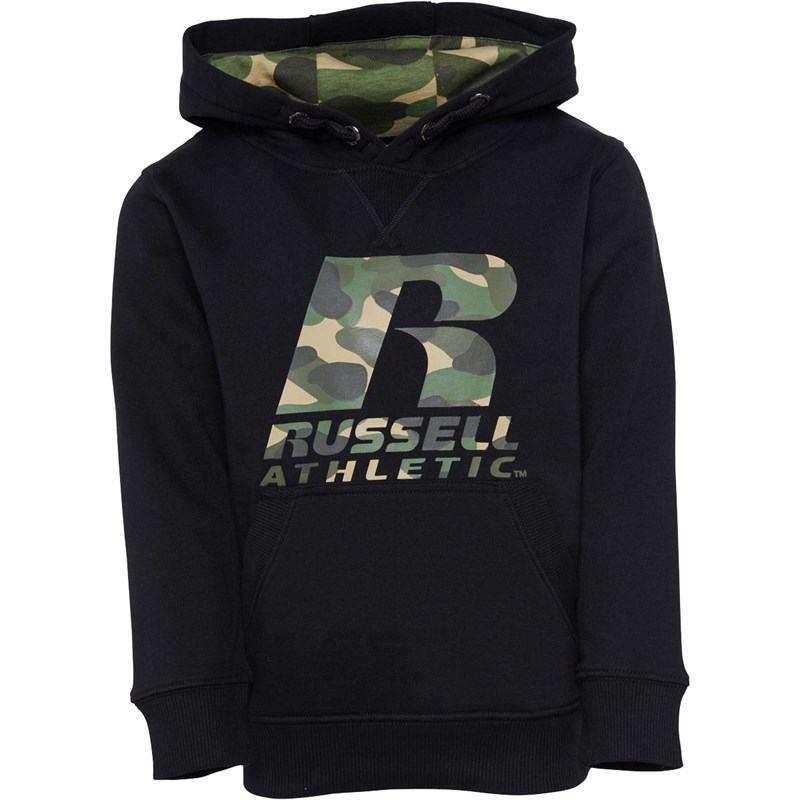 Russell Athletic Infant R Camo Logo Hoodie Black