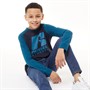 Russell Athletic Boys Logo Long Sleeve Top Moroccan Blue