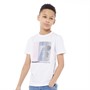 Russell Athletic Boys Striped R Logo T-Shirt Bright White