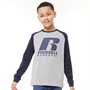 Russell Athletic Boys Logo Long Sleeve Top Vintage Grey Heather
