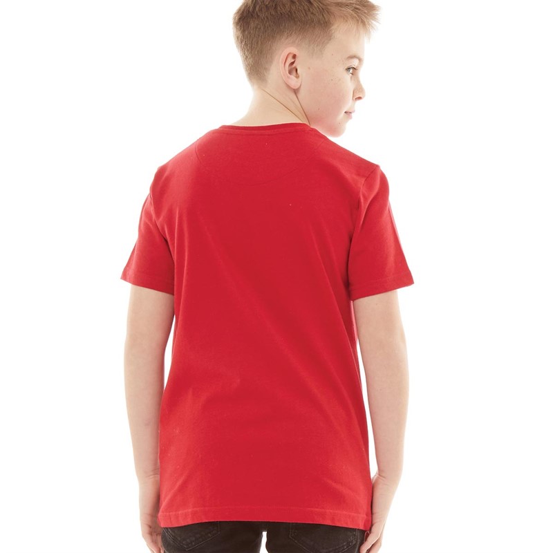 Russell Athletic Boys R Logo T-Shirt Tango Red