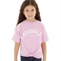Russell Athletic Girls Front Tie Knot T-Shirt Pastel Lavender