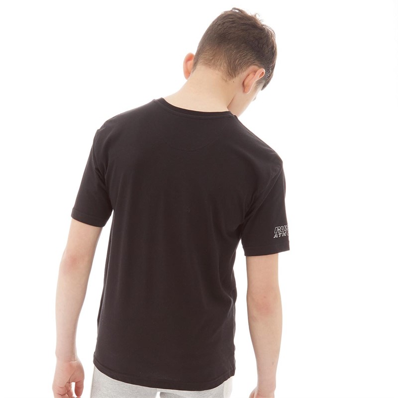 Russell Athletic Boys Silicone Badge T-Shirt Black