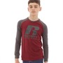 Russell Athletic Boys Raglan R Logo T-Shirt Rhubarb