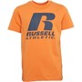 Russell Athletic Boys R Logo T-Shirt Orange Peel
