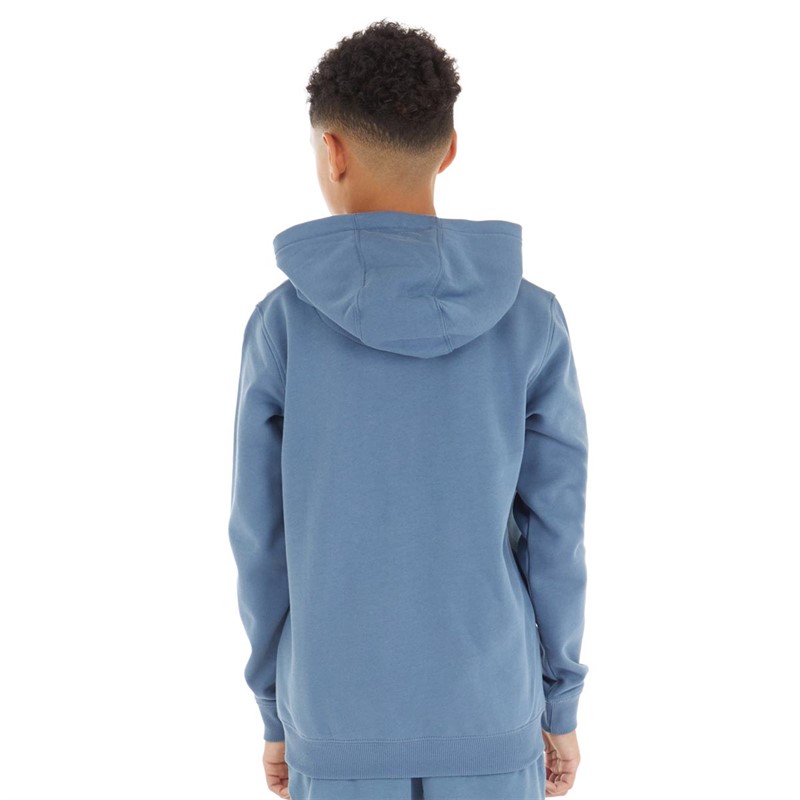 Russell Athletic Boys R Logo Zip Hoodie Copen Blue