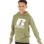 Russell Athletic Boys Logo Hoodie Oil Green