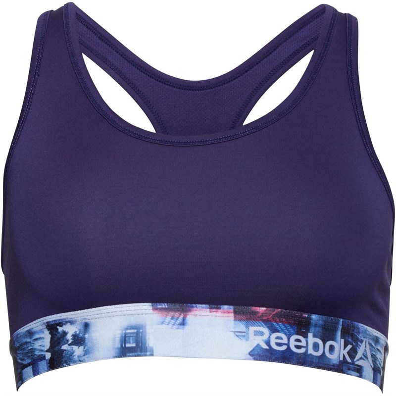 Buy Reebok Womens Flori Performance Sports Bra Top Midnight Ink Print