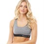Reebok Womens Simone Performance Sports Bra Top Grey Marl