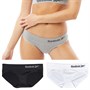 Reebok Womens Raina Seamless Performance Three Pack Briefs Black/White/Grey Marl