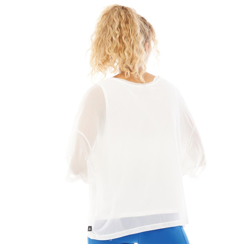 Reebok Womens Workout Ready Mesh Layering T-Shirt White
