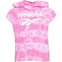 Reebok Junior Tie Dye Hood T-Shirt Azalea