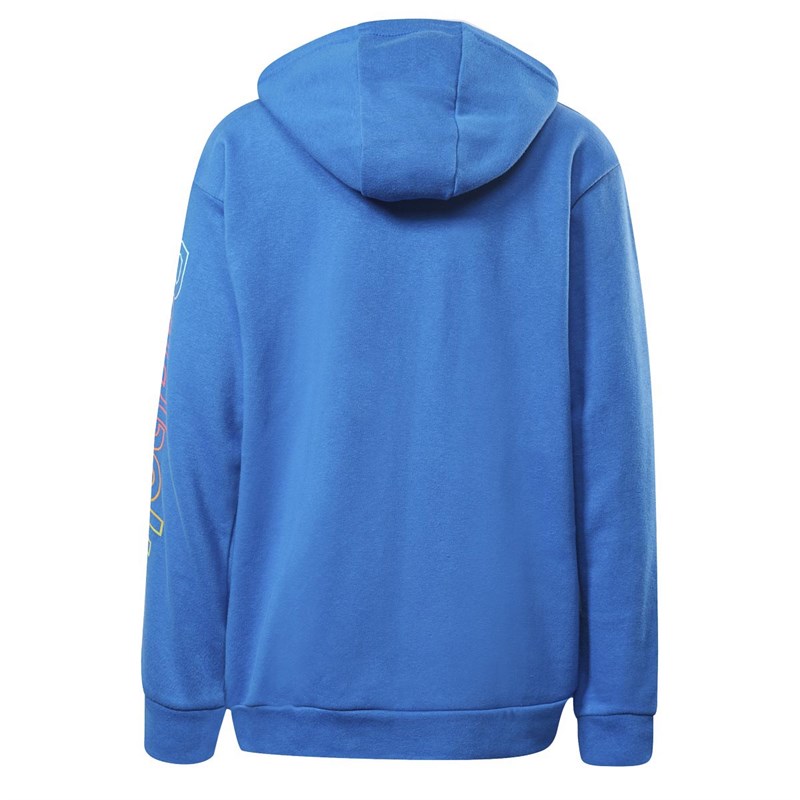 Reebok Junior Vector Rainbow Hoodie Royal Blue