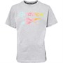 Reebok Junior Gradient Logo T-Shirt Light Grey Heather