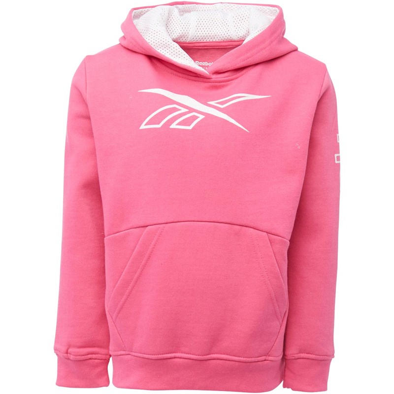 Buy Reebok Girls Outline Logo Fleece Hoodie Shocking Pink